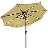 Cheap AMPERSAND SHOPS 9 Ft. Outdoor Patio Tilt Umbrella with Solar-Powered LED Lights (Beige) Cheap AMPERSAND SHOPS 9 Ft. Outdoor Patio Tilt Umbrella with Solar-Powered LED Lights (Beige)
