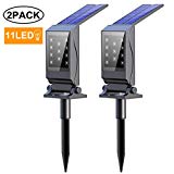 Cheap Mulcolor Solar Lights,【Latest】11 LED 2-in-1 Waterproof Solar Powered Garden Light Solar Spotlights Solar Landscape Lights, Auto On/Off for Outdoor Backyard, Driveway, Walkway, Patio,Porch (2 Pack)