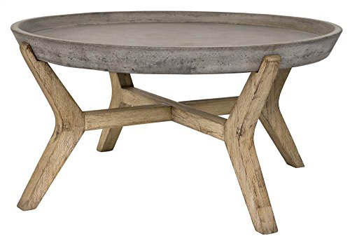 Safavieh Outdoor Collection Wynn Modern Concrete Round 18.1-inch Coffee Table