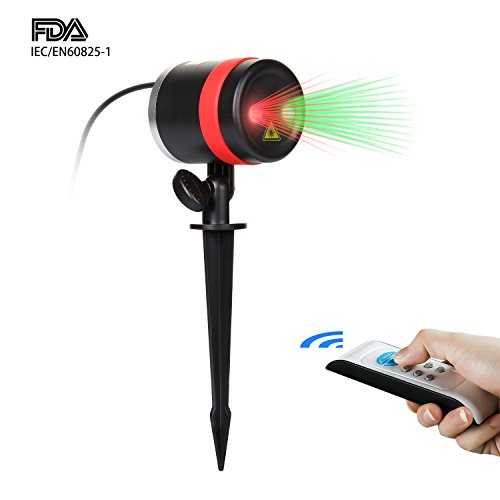 Led Laser Light Projector IP65 Outdoor Landscape Spotlights with Wireless Remote Control, FDA Approved Star Laser Show for Christmas, Halloween, Holiday, DJ Parties, Garden Decoration (8-in-1 Pattern)