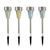 Solar Outdoor LED Light, Battery Operated Stainless Steel Mosaic Pillar Path and Walkway Lights for Landscape, Patio and Pathways by Pure Garden Solar Outdoor LED Light, Battery Operated Stainless Steel Mosaic Pillar Path and Walkway Lights for Landscape, Patio and Pathways by Pure Garden