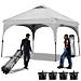 ABCCANOPY 30+Colors Pop up Canopy Commercial Instant Canopy Kit Ez Pop up Canopy,Bonus Carrying Bag (Beach Canopy Gray)