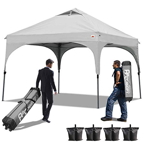 ABCCANOPY 30+Colors Pop up Canopy Commercial Instant Canopy Kit Ez Pop up Canopy,Bonus Carrying Bag (Beach Canopy Gray)