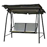 Cheap TANGKULA 2 Person Patio Swing Glider Outdoor Loveseat Swing Hammock Glider Chair (Grey)