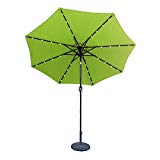 ABCCANOPY 9 FT Solar Powered Patio Umbrella 32LED Lights Solar Umbrella with Tilt and Crank (Lime Green) For Sale