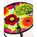 Cheap Evergreen Garden Outdoor-Safe Round Summer Splash Glass and Metal Side Table – 12″ L x 12″ W x 22″ H