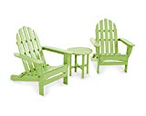 POLYWOOD PWS214-1-LI Classic Adirondack Chair Seating Set, Lime For Sale