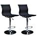 Sundale Outdoor Adjustable Barstools Breathable Fabric Swivel Counter Height Stools, 17.72” Dia Large Chrome Base, 2 Pcs Set, Black