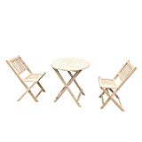 UHOM 3PCS Wooden Folding Chair and Table Outdoor Garden Wood Slat Seat Dining Set Deck Patio Bistro Furniture Review