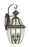 Cheap Livex Lighting 2251-07 Monterey 2 Light Outdoor Bronze Finish Solid Brass Wall Lantern  with Clear Beveled Glass