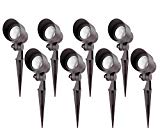 Cheap LEONLITE 5W LED Outdoor Landscape Light, Adjustable Pathway Lighting, IP65 Waterproof, UL Listed Cable, 5000K Daylight, Aluminum Housing, for Driveway/Yard/Lawn/Garden, 5 Years Warranty, Pack of 8