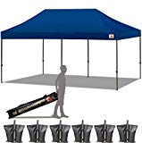 ABCCANOPY 10×20 Straight Leg Pop-up Canopy Commercial Grade Instant Canopy Black Roller Bag Bonus 6X Weight Bag (Navy Blue) For Sale