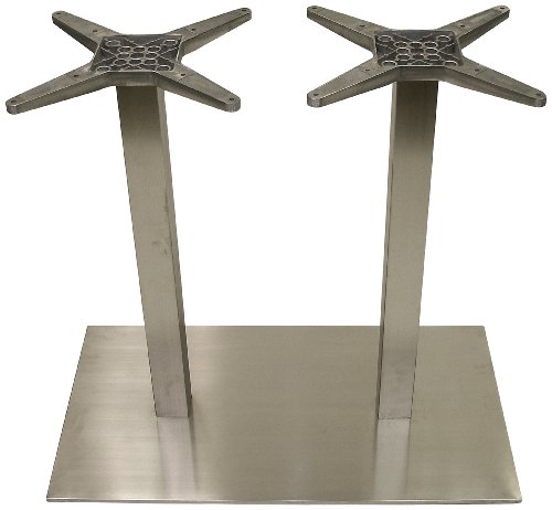 ATC Futura Rectangle Low Profile Table Base with Two Stainless Steel Columns and Two 15
