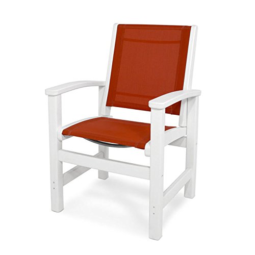 Polywood Coastal Dining Chair in White and Salsa