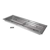 Cheap Celestial Fire Glass 36″ x 12″ Drop-in Fire Pit Pan w/H-Burner, Stainless Steel, 150k BTU