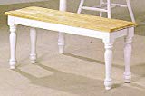 Coaster Country Style Dining Chair House Bench, Natural and White Finish For Sale