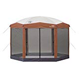 Instant 12ft x 10Ft Hexagon Screened Canopy Gazebo with Removable Insect Screen For Sale