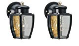 Westinghouse 6696100 One-Light Exterior Wall Lantern, Matte Black Finish on Steel with Clear Curved Glass Panels – 2 Pack Westinghouse 6696100 One-Light Exterior Wall Lantern, Matte Black Finish on Steel with Clear Curved Glass Panels – 2 Pack