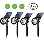 Cheap Sunklly Outdoor Solar Spotlights 7 Led 2-in-1 Waterproof Outdoor Solar Adjustable Landscape Spotlights Lawn Garden Patio Deck Yard Driveway(4 Pack)