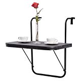 Adjustable Folding Deck Table Patio Balcony Serving Table Stand Hanging Railing For Sale