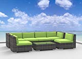 Cheap Urban Furnishing.net – OAHU 7pc Modern Outdoor Wicker Patio Furniture Modular Sofa Sectional Set, Fully Assembled – Lime Green