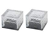 Cheap CTKcom 2 Pcs LED Solar Lights Path Ice Cube Lights Waterproof Cool White Solar Powered LED Crystal Frosted Glass Brick Rock Landscape Lamp in-Ground Buried Lights for Garden Path Yard Patio Pond