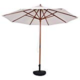TANGKULA Patio Umbrella Height Adjustable Wood Pole Outdoor Sun Shade Beige (10ft) Review