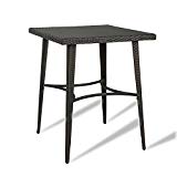 Ulax furniture Outdoor Patio Wicker Bar High Table Counter Height Table (Bar Table) For Sale