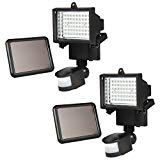 Best Choice Products 2-Pack Outdoor Solar Power Flood Light w/ 60 LED Lights, Motion Sensor, Timer – Black For Sale