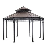 Sunjoy Younge Round Gazebo, 14′ x 14′, Faux Copper Top For Sale