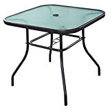 LTL Shop 32 1/2″ Patio Square Bar Dining Table Glass Deck Outdoor Furniture Garden