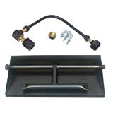 Dreffco 24 Inch LP Powder Coated Steel Complete Fireplace Dual Row Burner Pan Kit For Sale