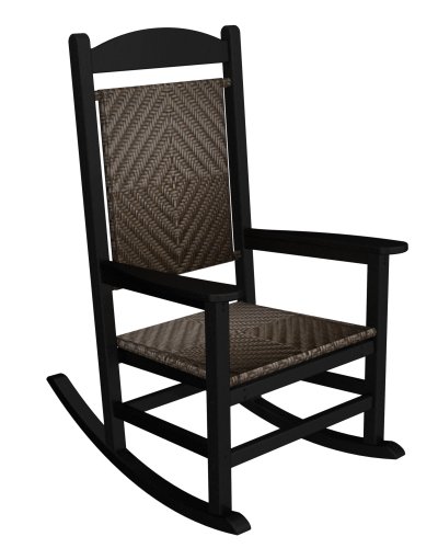 POLYWOOD R200FBLCA Rocking Chairs, Black Frame/Cahaba