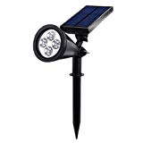 OKPOW Solar Security Light Practical Waterproof LED Solar Lights Outdoor Garden Spotlight Night Light Wall Light with Auto On/Off Switch for Backyards, Garden, Lawn, Outside Wall Side,Black, 1 Pack For Sale
