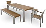 Trex Outdoor Furniture TXS122-1-11TH Surf City 5-Piece Bench Dining Set, Textured Silver/Tree House Review