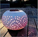 Cheap Color Changing LED Solar Light Garden Ceramic Table Light, Waterproof Yard Decoration Ceramic Night Table Lamp for Outdoor Decoration