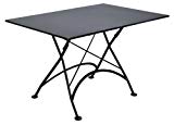 Cheap Mobel Designhaus French Café Bistro Folding Table, Jet Black Frame, 32″ x 48″ x 29″ Height, Rectangular Steel Metal Top