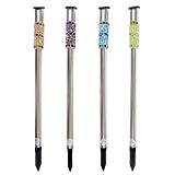 Cheap Solar Outdoor LED Light, Battery Operated Stainless Steel Mosaic Column Path and Walkway Lights For Landscape, Patio, Pathways by Pure Garden