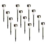 Solar Patio Lights, 12-Pack Weather-Resistant Multi-Color LED Solar Lights, Outdoor Landscape Pathway Lighting, Garden Lights with Auto Light Sensor for Driveway, Yard, Lawn, Pathway, Garden For Sale