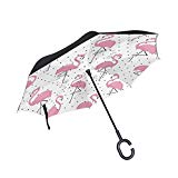 Cheap ALAZA Polka Dot Pink Flamingo Bird Inverted Umbrella, Large Double Layer Outdoor Rain Sun Car Reversible Umbrella Cheap ALAZA Polka Dot Pink Flamingo Bird Inverted Umbrella, Large Double Layer Outdoor Rain Sun Car Reversible Umbrella