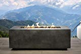 Century Modern Outdoor Fire Pit for Outdoor Home Garden Backyard Fireplace by (Rectangle Shape – Black Color)