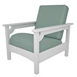 POLYWOOD PWCLC23WH-5413 Club Chair, White/Spa Review POLYWOOD PWCLC23WH-5413 Club Chair, White/Spa Review