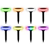 YOUDirect Solar Garden Lights 8 Pack, Colour Changing Backyard Lamp, Waterproof Lantern, Bright Landscape Outdoor for Lawn/Walkway/ Garden/Driveway/ Patio/Pool (Colorful x 8) For Sale