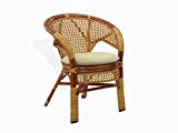 Cheap Pelangi Lounge Chair Natural Rattan Wicker Handmade Design with Thick Cream Cushion, Cognac Cheap Pelangi Lounge Chair Natural Rattan Wicker Handmade Design with Thick Cream Cushion, Cognac