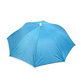 uxcell Outdoor Sports Fishing Tool Elastic Headband Folded Umbrella Hat Blue
