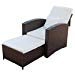 PatioPost Recliner Chair Push Back Club Outdoor Living Room Single Sofa, Padded Patio Seat Furniture