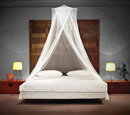 TIMBUKTOO MOSQUITO NETS Luxury Mosquito NET – for Single to King Size Beds Quick and Easy Installation System – Unique Internal Loop – 2 Entries – Ripstop Stuff Sack – No Added Chemicals.