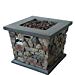 Great Deal Furniture Crawford Outdoor Stone Finished Square Fire Pit - 40,000 BTU