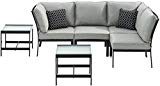Cheap Hanover MUR-6PC-SLV Murano 6Piece Modular Sectional Set-Silver Linings Outdoor Furniture, Gray