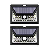 Exulight Solar Power Deck Lights Outdoor, 40 LED Motion Sensor Wall Lamp, Wireless Waterproof Security Night Light for Front Door, Porch, Yard, Fence, Garage, Garden, Driveway, Walkway, Steps (2 Pack) For Sale